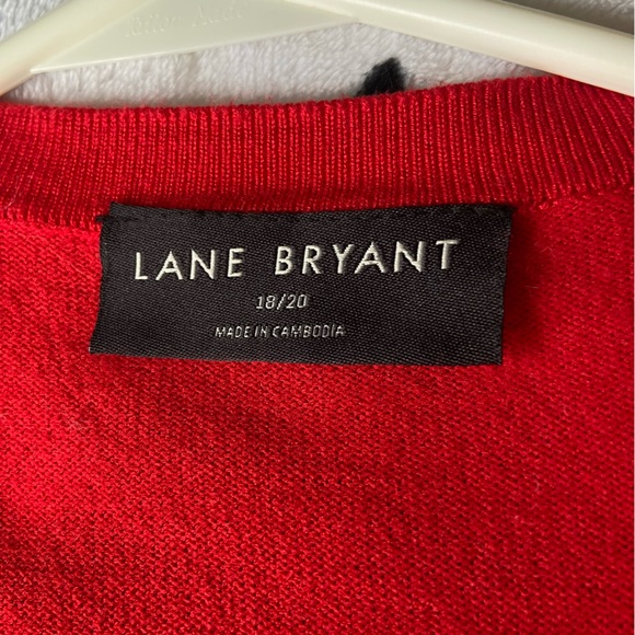 Lane Bryant 3/4 Sleeve Red Cardigan Size 18/20 - Picture 3 of 3